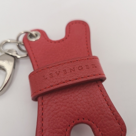 Levenger Red Leather Pocquettes Cable/Cord Clip-on Holder - Picture 10 of 14